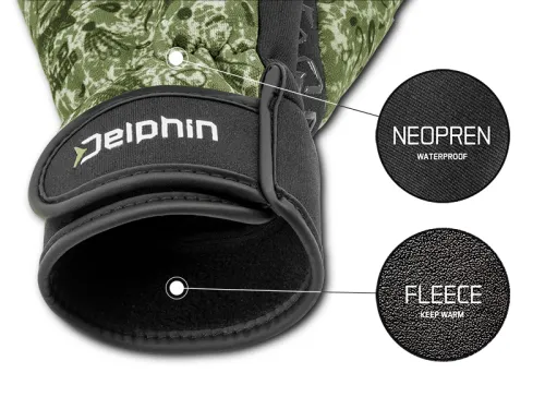 Mănuși din neopren cu căptușeală din fleece Delphin NeoFLIX-1